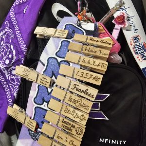 Set of 4 Personalized Cheer Spirit Pins (Natural)