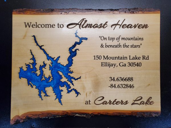 Almost Heaven Rental Cabin Live Edge Sign