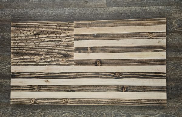Torched Cedar American Flag