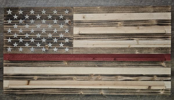 Torched Cedar/Raw Thin Red Line American Flag