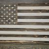 Torched Cedar/White American Flag