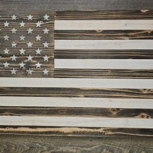 Torched Cedar/White American Flag