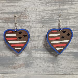 Heart US Flag Painted