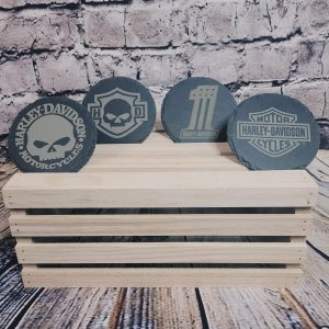 4 inch Round Slate Coaster Set